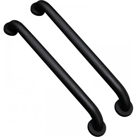 Barre d'appui antidérapante pour salle de bain avec poignée moletée (lot de 2, 50 cm, noir) (1/4)