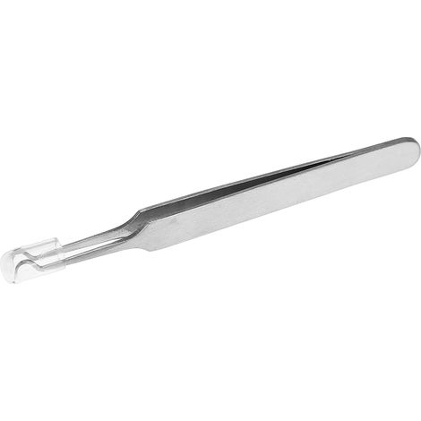 Pince à épiler inox pour extraction points noirs et acné, outil de beauté avec embout crochu 8,7 cm, précision optimale. (1/5)