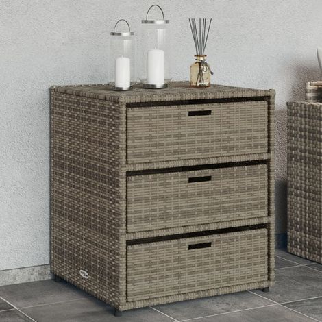 Armoire de rangement de jardin gris 55x59x69 résine tressée (1/5)