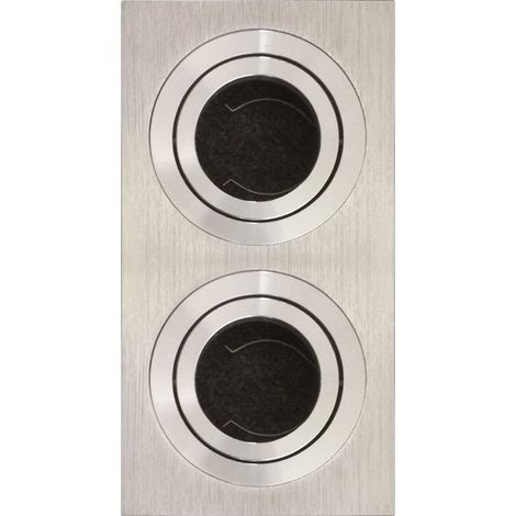 Portafaretto orientabile GU10 / MR16 da incasso 173x90mm Acciaio satinato Rettangolare 2 posti Novaline