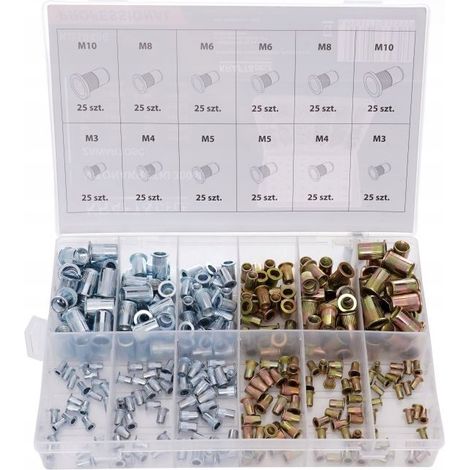 Set di dadi a rivetto M3-M10 MIX 300 pezzi dado a rivetto KD10486 (1/5)