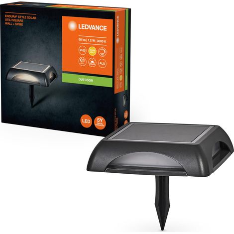 Lampe d’extérieur ENDURA STYLE SQUARE WALL, 1,2W, 60lm, gris foncé, éclairage indirect, batterie rechargeable, IP65, température de couleur 3000K, ton blanc chaud, applique murale (1/2)