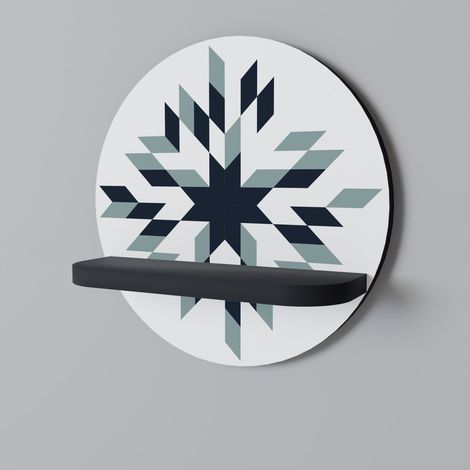 DAWN MOSAIC Rundes Regal Schwarz (1/5)