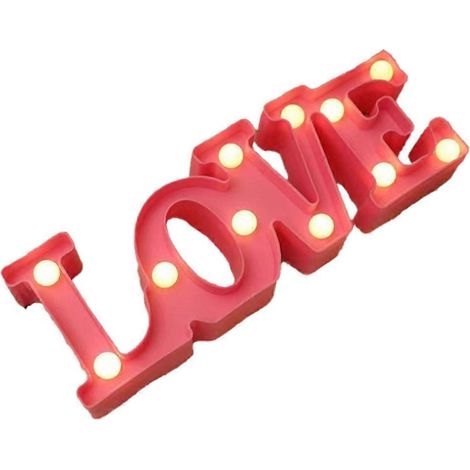 Lampe Lettre d'Amour Anglaise Décoration Surprise Romantique Lampe Modélisée Scène de Demande en Mariage Rose (1/5)