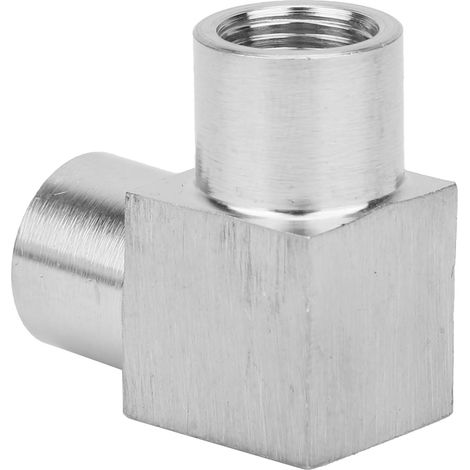 BSPP Doppel-Innengewinde-Winkelverbinder, rechtwinkliger Rohrverbinder-Adapter für Wasser, Luft und Öl, 1/8 Zoll (1/5)