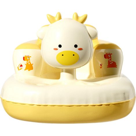 Siège de sol pliable et gonflable pour bébé, en plastique, antidérapant, en forme de cerf, mignon, canapé de soutien pour bébé avec musique (1/5)