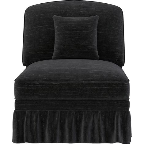 Canapé Windsor sans accoudoir,chenille avec 1 coussin - Noir (1/5)