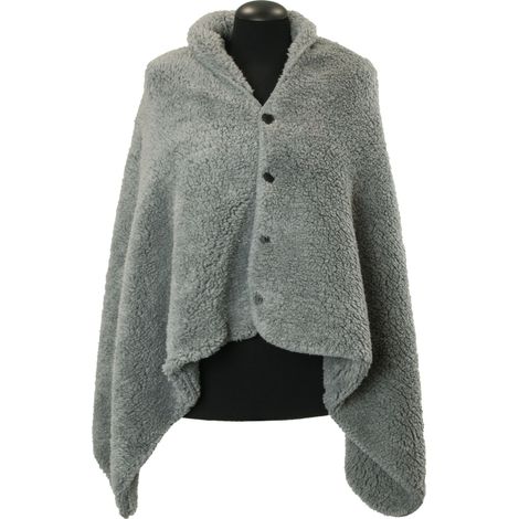 MANTELLA PLAID CON BOTTONI NOX 75X150CM GRIGIO SCURO