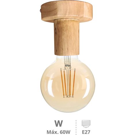 Foco de techo Serie Jokela E27 Madera (1/2)