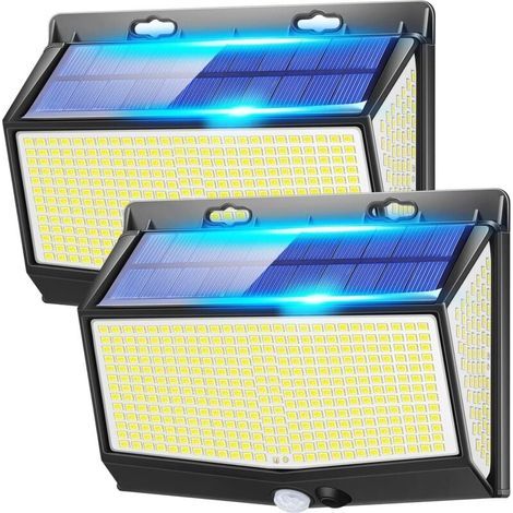 Lampe Solaire Exterieur avec Détecteur de Mouvement 468 LED 2000LM 3 Modes IP65 Projecteur Éclairage Sécurité (1/4)