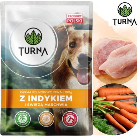 Cibo umido per cani Turna con tacchino e carote fresche 100 g (1/4)