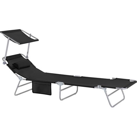 SoBuy Set of 2 Chair Sun Lounger with Adjustable Sun Shade and Backrest,OGS48-SCHx2 (1/5)
