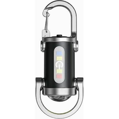 Linterna LED ultrapotente recargable por USB C, resistente al agua, 7 modos de autodefensa, llavero, ideal para acampar al aire libre, emergencias y pesca.