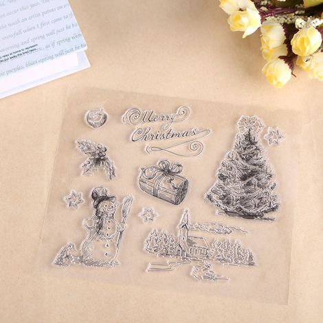 Tampon silicone transparent – décoration Noël – bricolage album scrapbooking