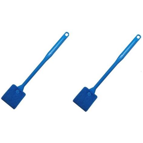 Pair Deux brosses de nettoyage pour aquarium à long manche pour un nettoyage facile de tous les recoins. Brosse de nettoyage bleue double