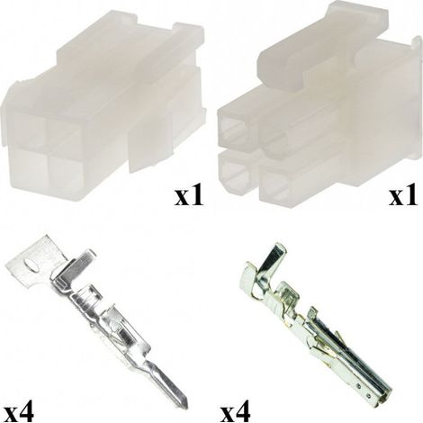 Kit Connettore Mini Fit Maschio Femmina 2x2 Vie