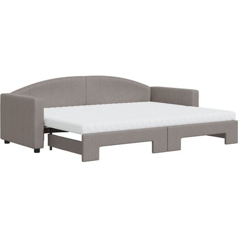 Maison Exclusive - Tagesbett Ausziehbar mit Matratzen Taupe 80x20