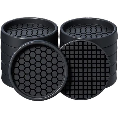 Set mit 12 runden 5-cm-Untersetzern für Hartholzmöbel, rutschfeste Schutzkappen für Möbel, Tassen, Betten, Sofas, Möbelstopper, um ein Verrutschen zu verhindern (schwarz)