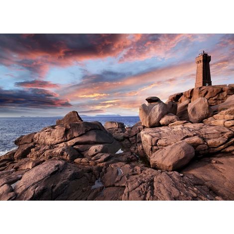Tableau sur toile phare au crépuscule 45x65 cm - Impression sur Toile Murale Décorative - Image imprimée en HD sur Toile - Toile sur Châssis en Bois FSC - Fabriqué en France (1/4)