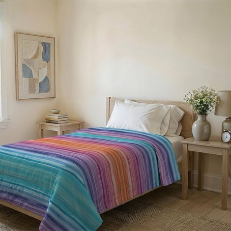 Couvre-lit matelassé d’été en Microfibre Douce imprimée – Couette Printemps-été mi-Saison – Rainbow, Simple 160x240 cm (1/5)