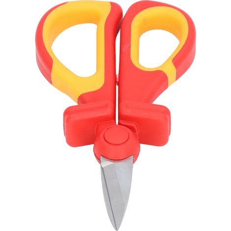 Ciseaux électriciens isolés VDE 1000V protection intégrale coupe-fil acier inoxydable manche plastique 155mm travaux sous tension (1/5)