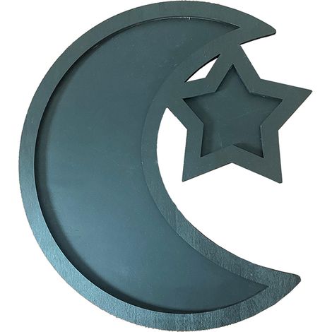 de service rustique en bois en forme de croissant de lune et (1/4)