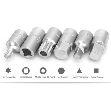 Clé à bouchon de vidange d'huile pour réparation automobile, tournevis pour carter d'huile, clé à douille, kit d'outils pour vidange/changement d'huile (23 pièces) (1/5)