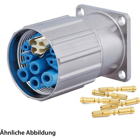HUMMEL SET inkl. Kontakte M23 Hybrid Gerätesteckverbinder, Crimpeinsatz gerade Polzahl 3+4+4+PE, Buchse mit Rändelmutter Vorderwand - 1 Stück