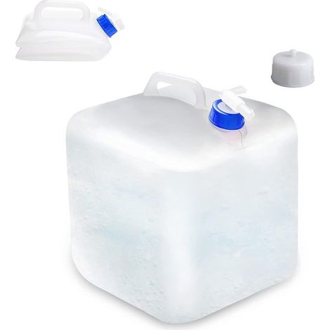 Cubo plegable, Botella de agua plegable, Cubo de agua plegable con grifo, Cubo de agua potable de plástico, fiesta, 15 L, 25,5 x 25,5 x 29 cm (1/5)