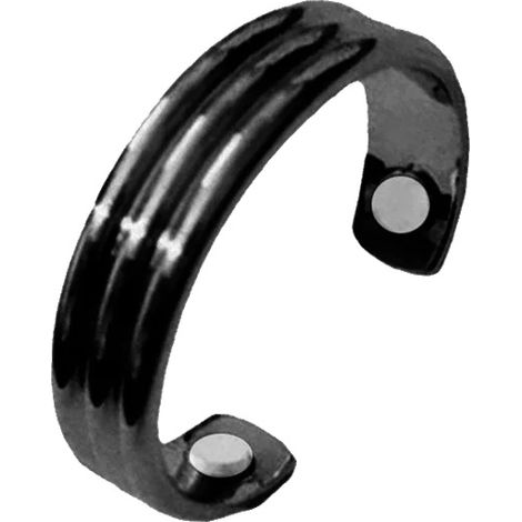 Anello anti-russamento, regolabile, con magnetoterapia, disponibile in 2 texture, colore nero. (1/2)
