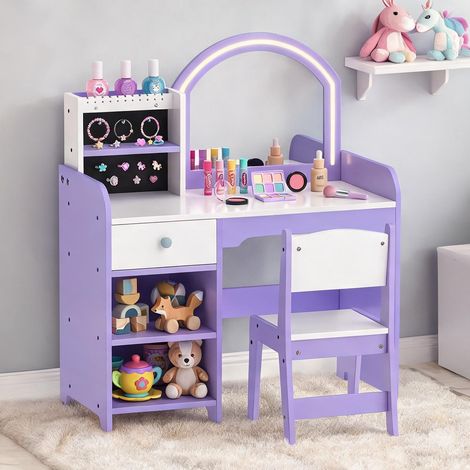 Coiffeuse violet en MDF 80 x 41,5 x 97 cm (1/5)