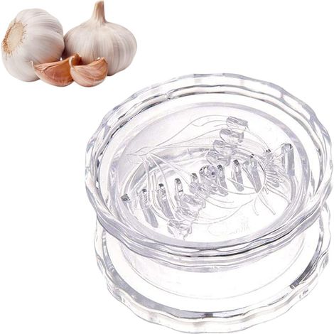 Presse-ail manuel transparent, antidérapant, pour hacher ail, oignons, gingembre, fruits et salade. (1/5)