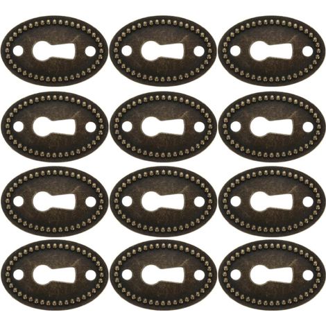 Lot de 12 cache-serrures ovales en alliage zinc pour tiroirs (1/5)