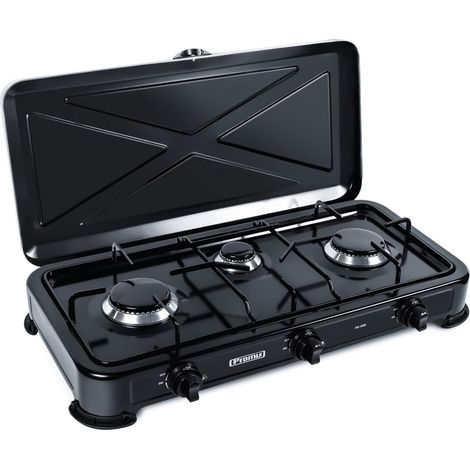 Cocina a gas compacta y potente Promis KG300C negra (1/3)