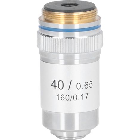 Objectif de microscope achromatique 40X à fort grossissement, interface 20,2 mm, norme RMS argent (1/5)