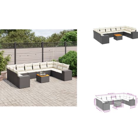Salon de jardin 11 pcs avec coussins noir résine tressée - Ensemble Salon De Jardin - Meuble Extérieur - Jardin Design - Mobilier De Jardin - Chaise Lounge (1/3)