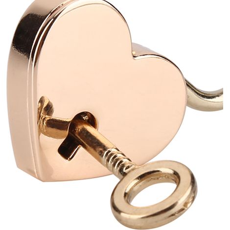 Dos juegos de candados en forma de corazón y cerraduras metálicas con llave maestra, adecuados para maletas, agendas, libros y joyeros. (1/3)