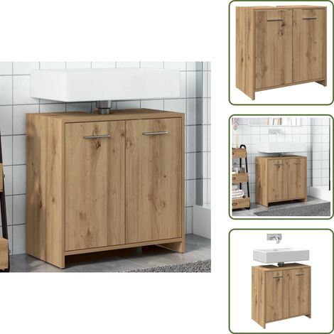 vidaXL Armoire lavabo de salle de bain chêne artisanal 60x33x60 cm