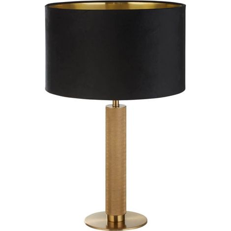 Lampe de table dorée London avec capuche noire - EU65721BK (1/3)
