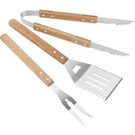 ustensiles de barbecue : pinces de cuisine, spatule et fourchette en métal. Ustensiles robustes en acier inoxydable pour barbecue (1/5)