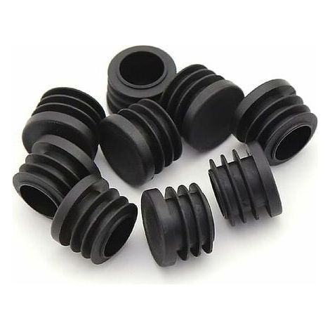 Stuhlbeinkappe, runde Kunststoffkappe, 30 Stück, schwarze Rohrendkappe, Stuhlgleiter, runde Kappe, Möbelschutzkappe, Stuhl-/Beinrohrabdeckungseinsatz (25 mm)