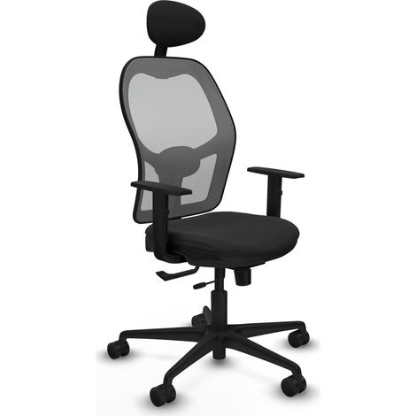 Sedia da ufficio piqueras y crespo Jorquera nero similpelle rete (1/2)