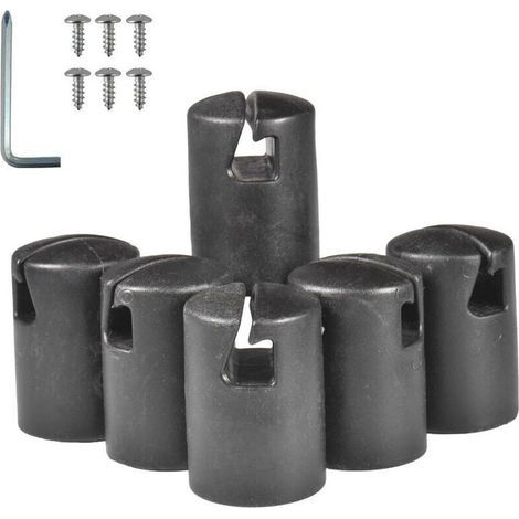 Tapas para tubos de trampolín - Tapas gruesas y duraderas para extremos de postes de trampolín, cubierta de repuesto para sistema de anillo superior de chapa de acero plana, color negro, DEBUNS (1/4)
