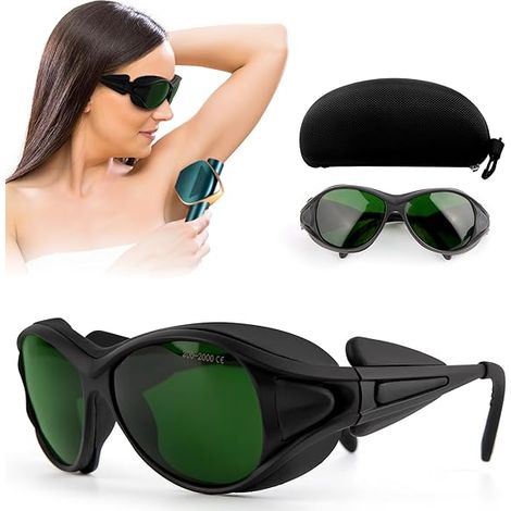 red mitochondria Lunettes de protection IPL 200NM-2000NM laser pour l'épilation HPL/IPL lunettes avec protection UV-C pour dispositifs d'épilation IPL, lunettes pour opérateurs en cosmétologie laser