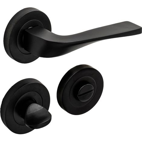 Zamac Mat Noir Rosas WC Porte Poignée