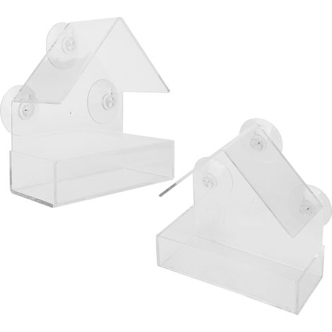 Distributeur de Nourriture pour Oiseaux en Acrylique Transparent - Mangeoire à Suspendre pour Intérieur et Extérieur, Balcon ou Jardin (1/5)