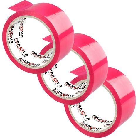 Cinta de embalaje PAKOVA 48/50 ROSA, paquete de 3