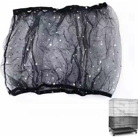 Housse de Cage à Oiseaux Oiseaux Maille Couverture Protection Attrape Graines de Cage de Perroquet Maille Garde-Jupe Doux Couverture de Cage Filet de Protection pour Cage à Oiseaux (1/5)