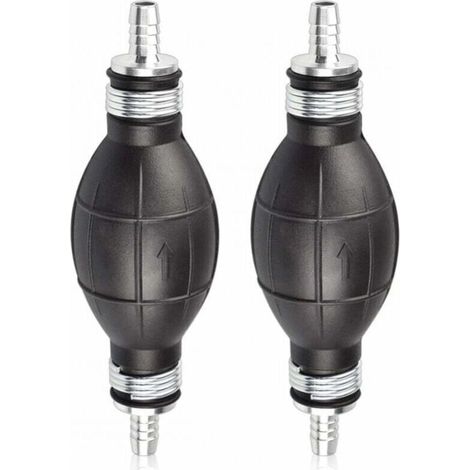 8mm Pompe à Main Essence en Caoutchouc - Poire d'Amorçage Carburant pour Voitures, Motos et Bateaux (Noir) - Pompe Manuelle de Transfert