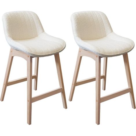 Barstühle-Set Eiche 65 cm MILK-Frottee (1/5)
